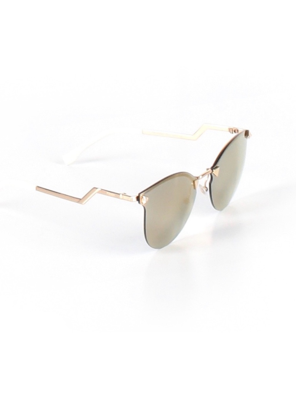 Fendi Gold Frame Sunglasses with Green Lenses